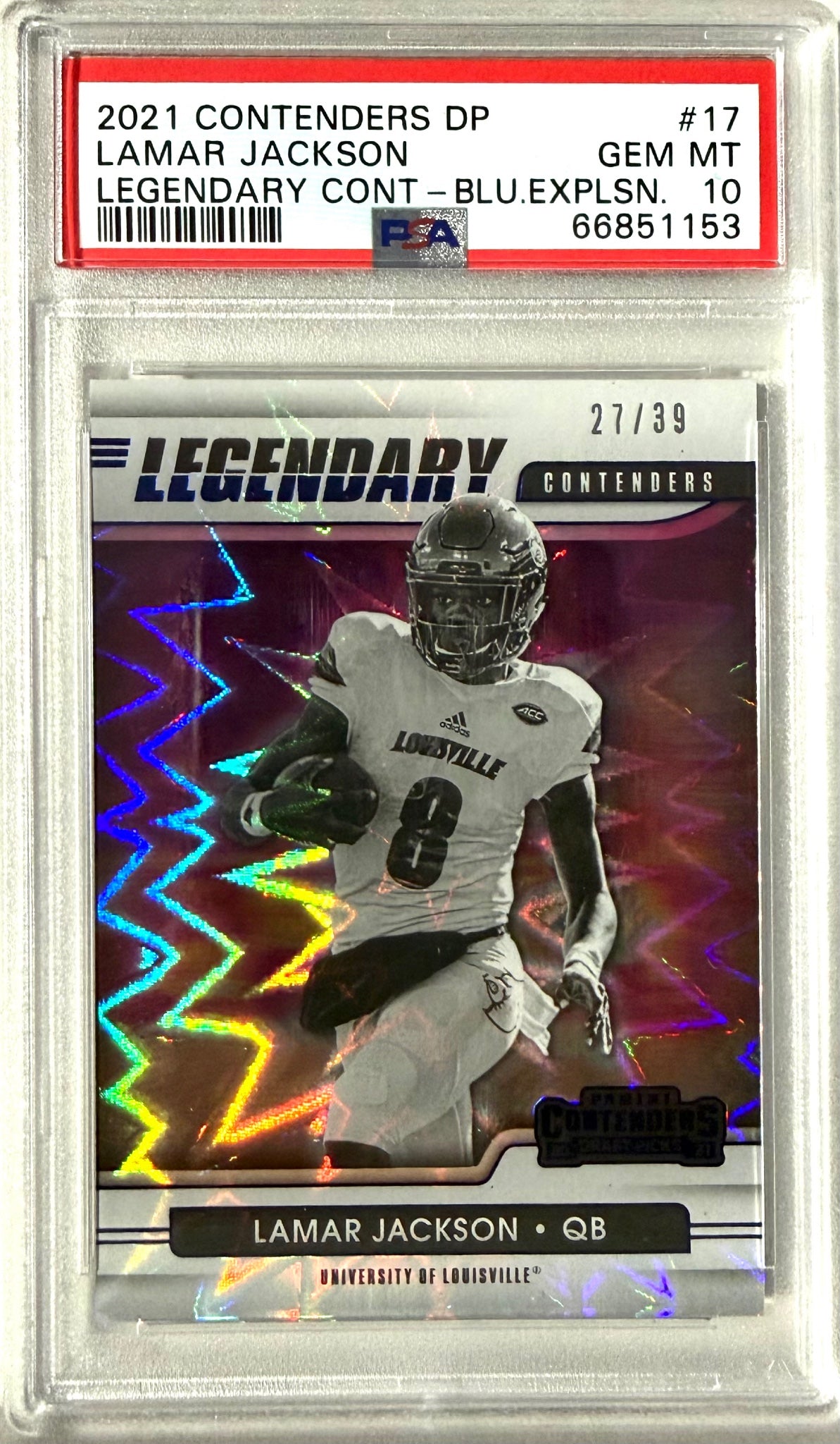 2021 Panini Contenders Draft Picks Panini #17 Lamar Jackson 27/39 POP 1