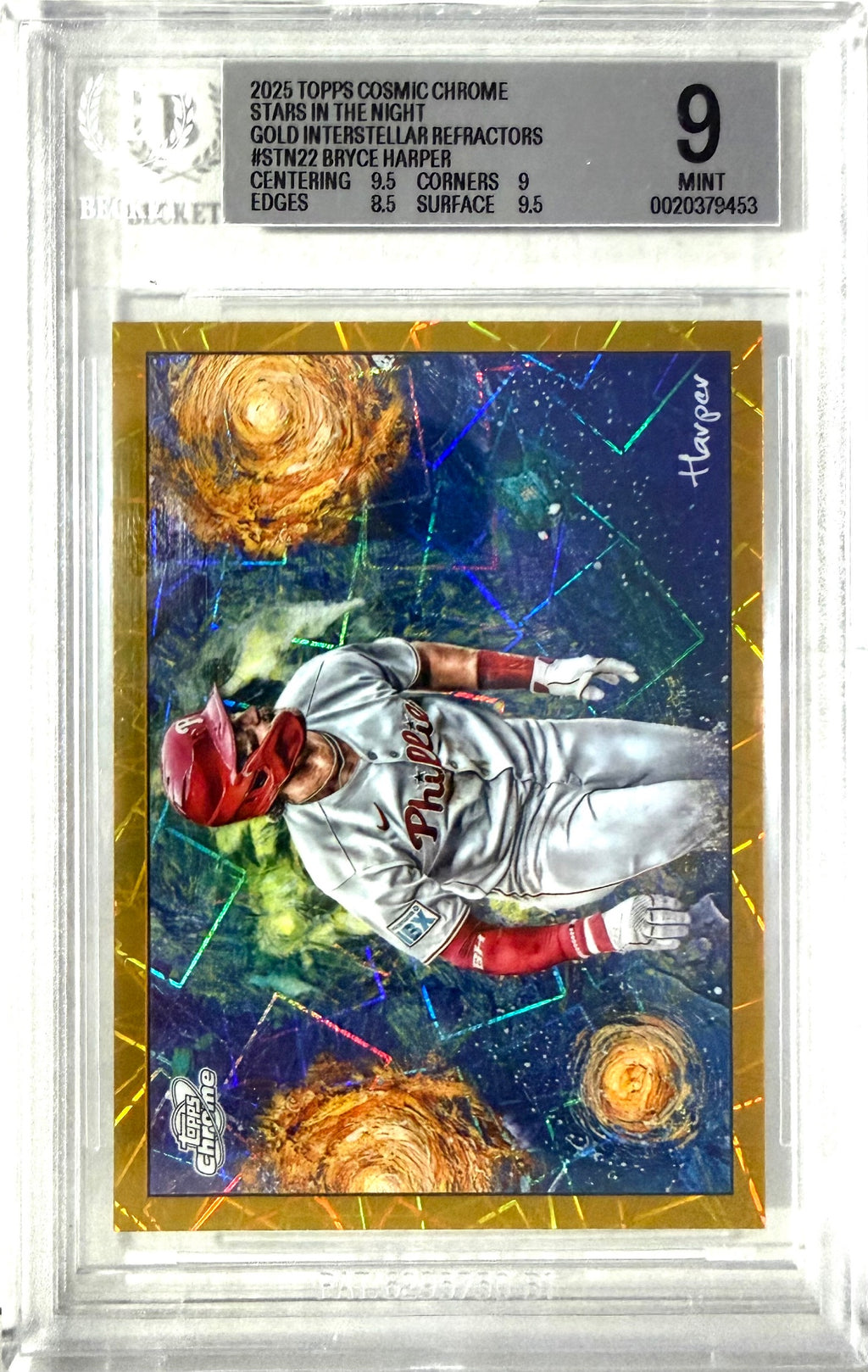 2025 Topps Chrome Cosmic Topps #STN-22 Bryce Harper BGS 9