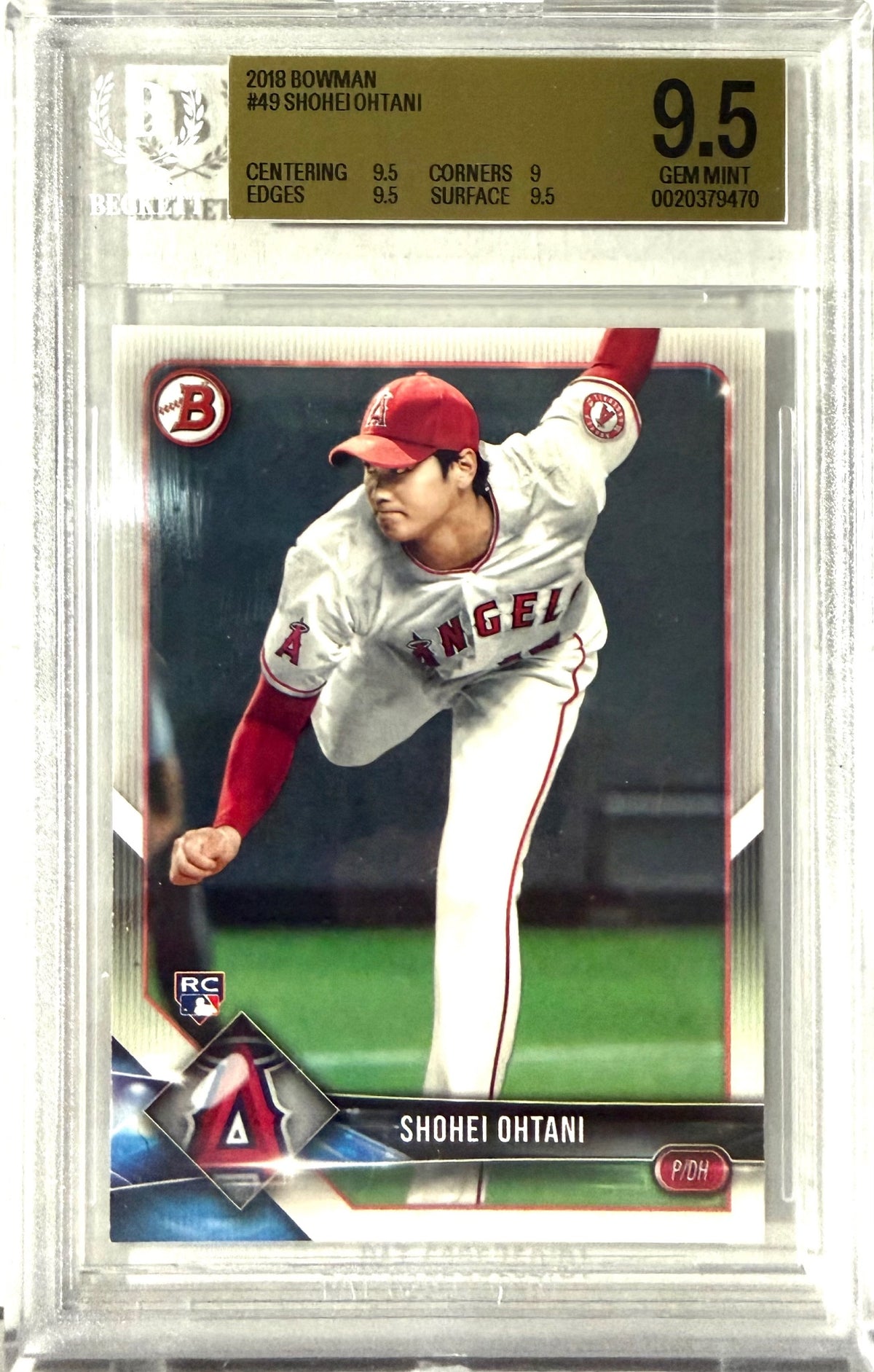 2018 Bowman #49 Shohei Ohtani BGS 9.5