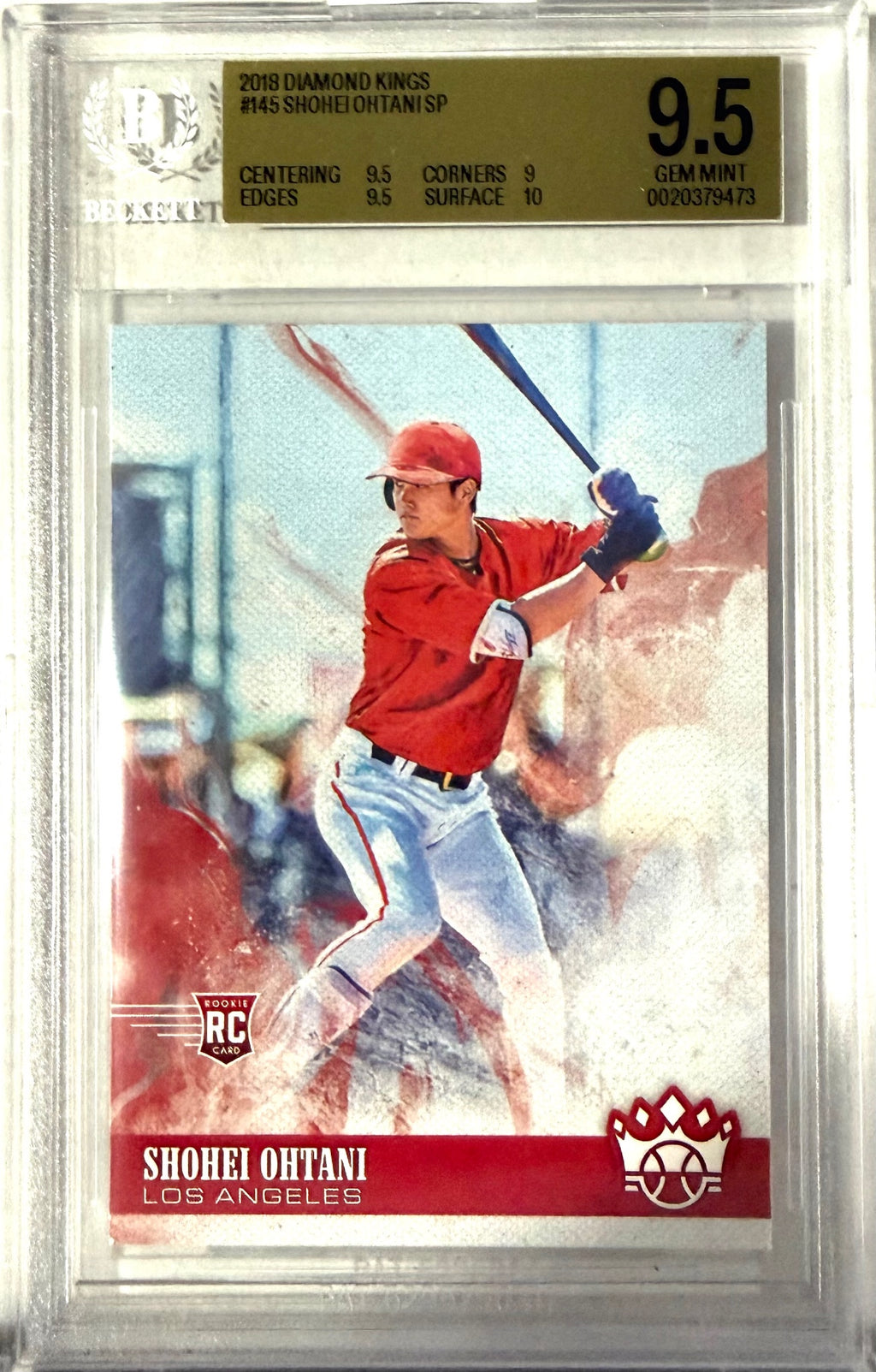 2018 Panini Diamond Kings #145 Shohei Ohtani Framed Red BGS 9