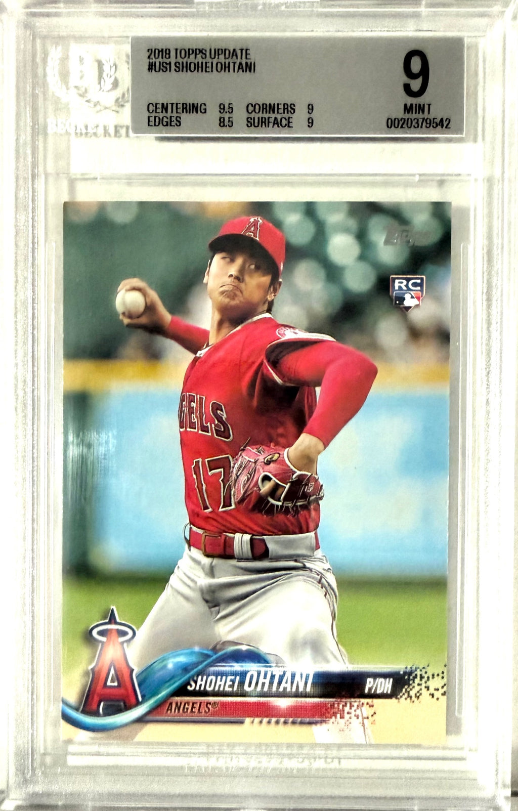 2018 Topps Update #US1 Shohei Ohtani BGS 9