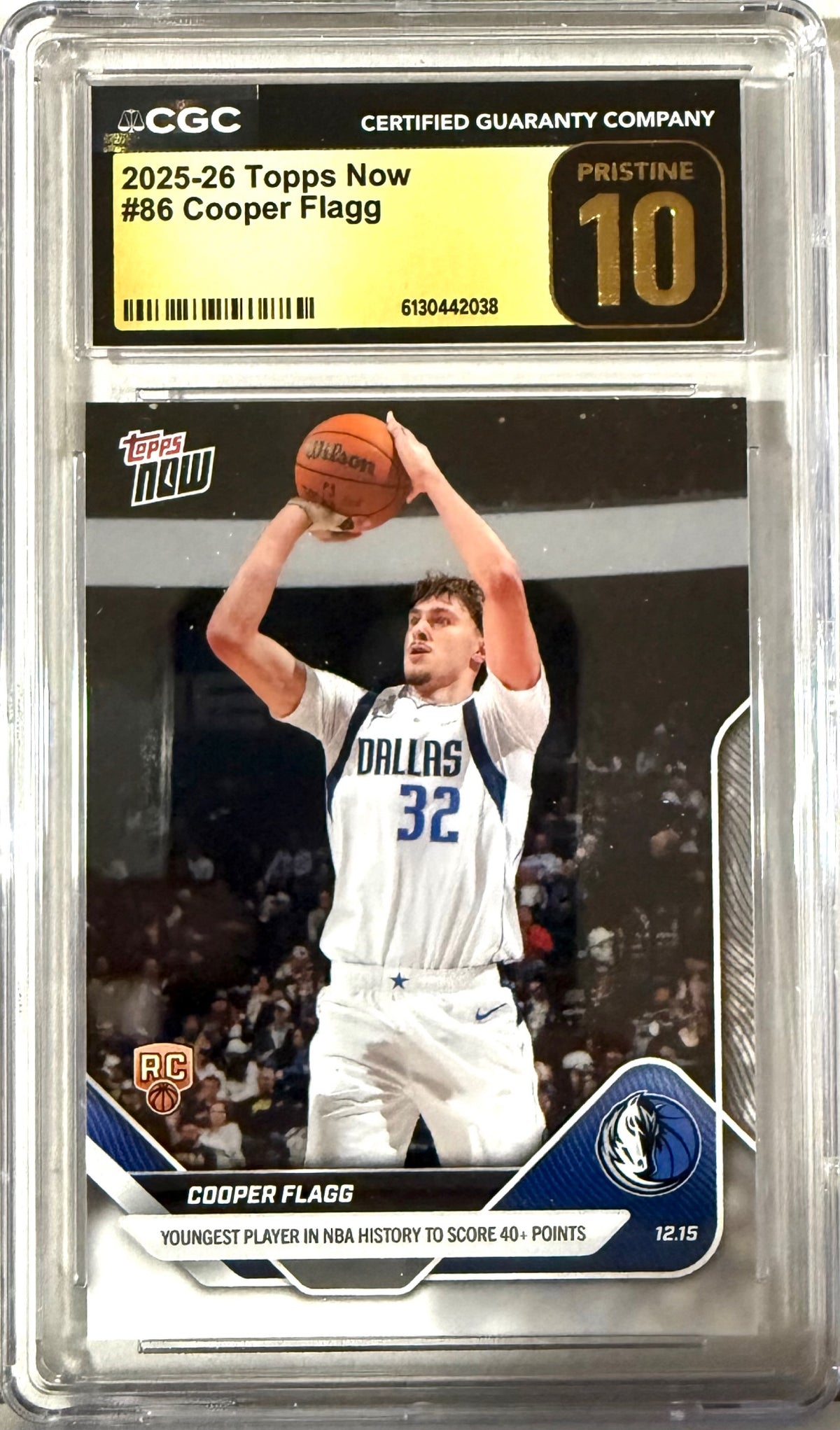 2025-26 Topps Now Topps #86 Cooper Flagg CGC 10
