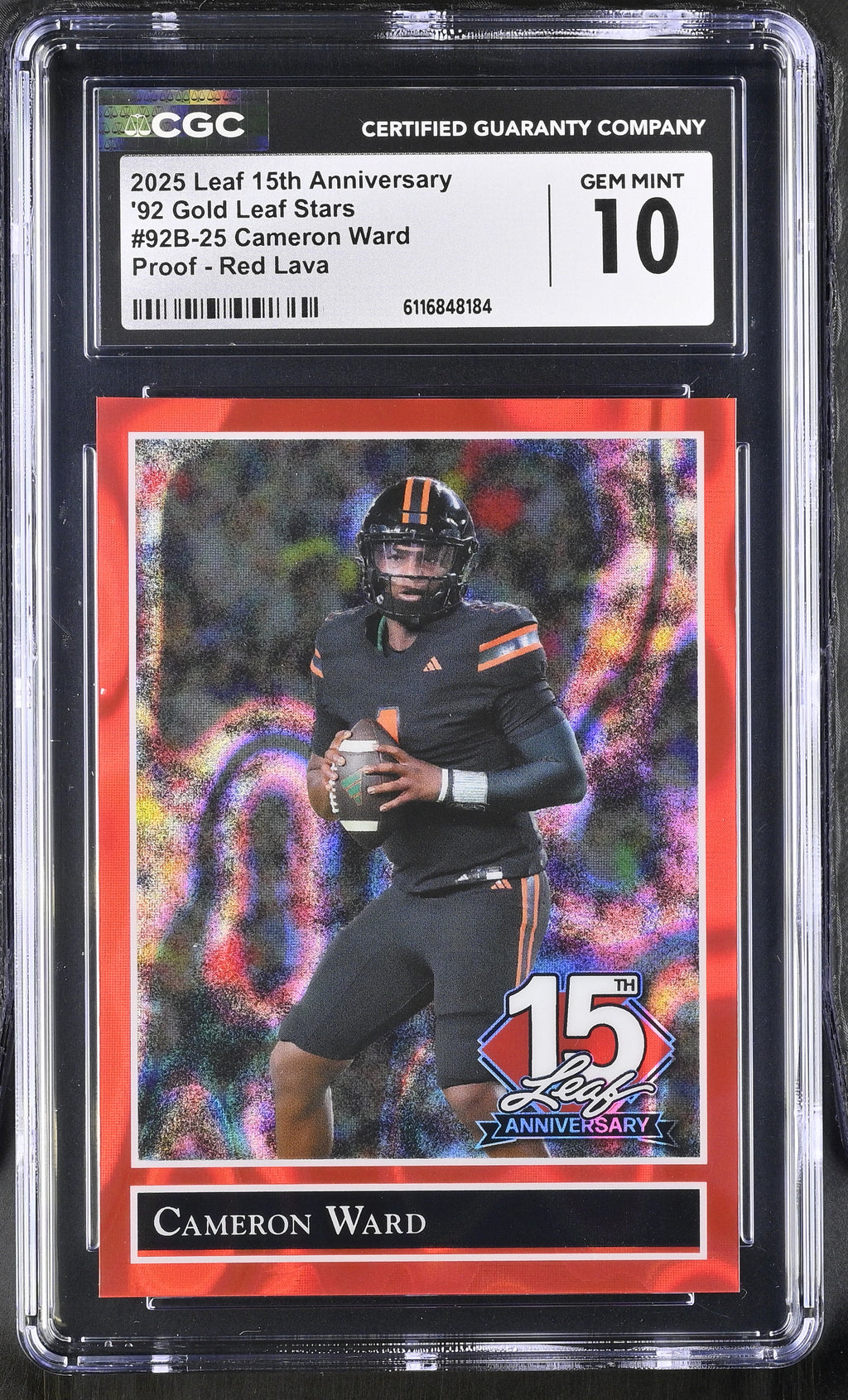 2025 15th Anniversary Leaf #92B-25 Cameron Ward CGC 10