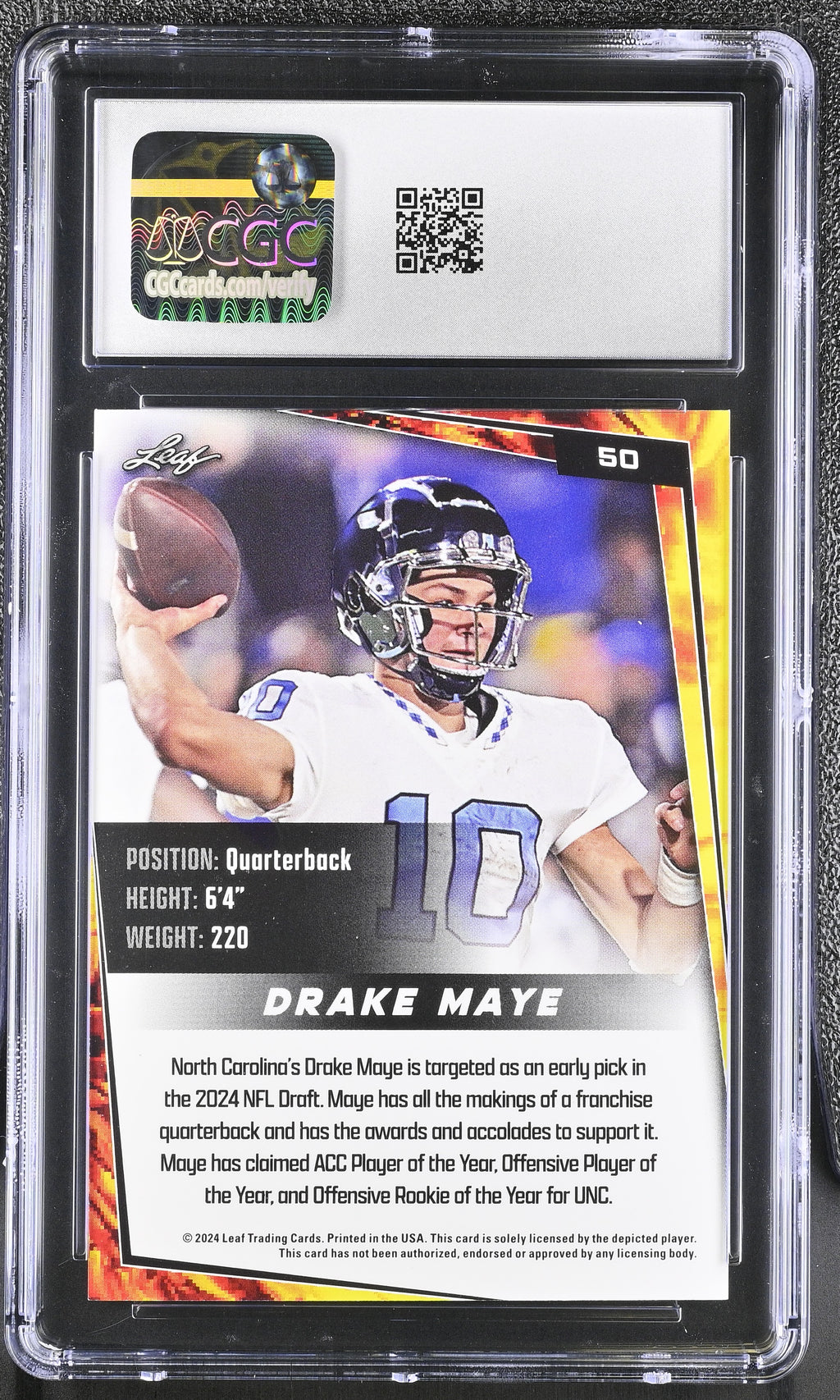 Leaf Leaf #50 Drake Maye CGC 10