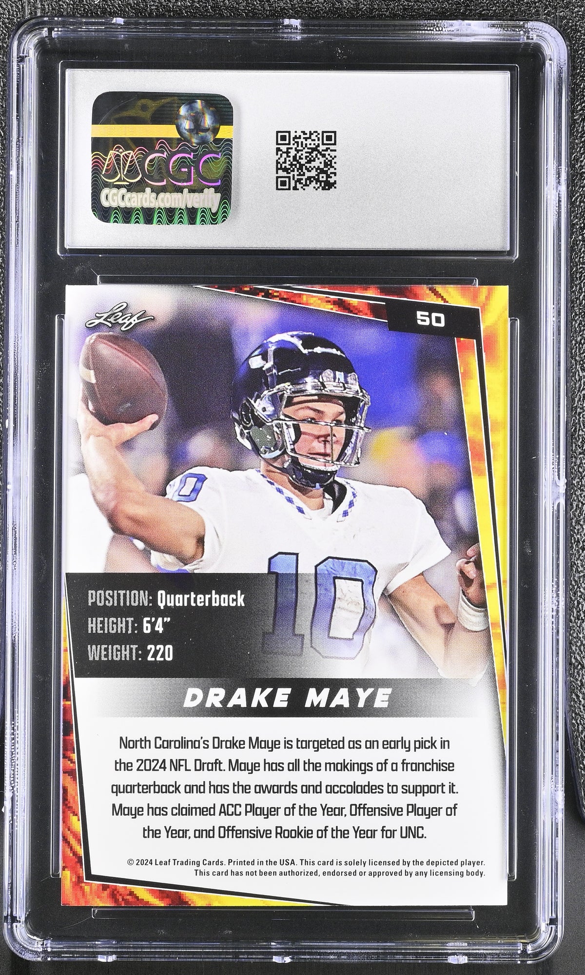 Leaf Leaf #50 Drake Maye CGC 10