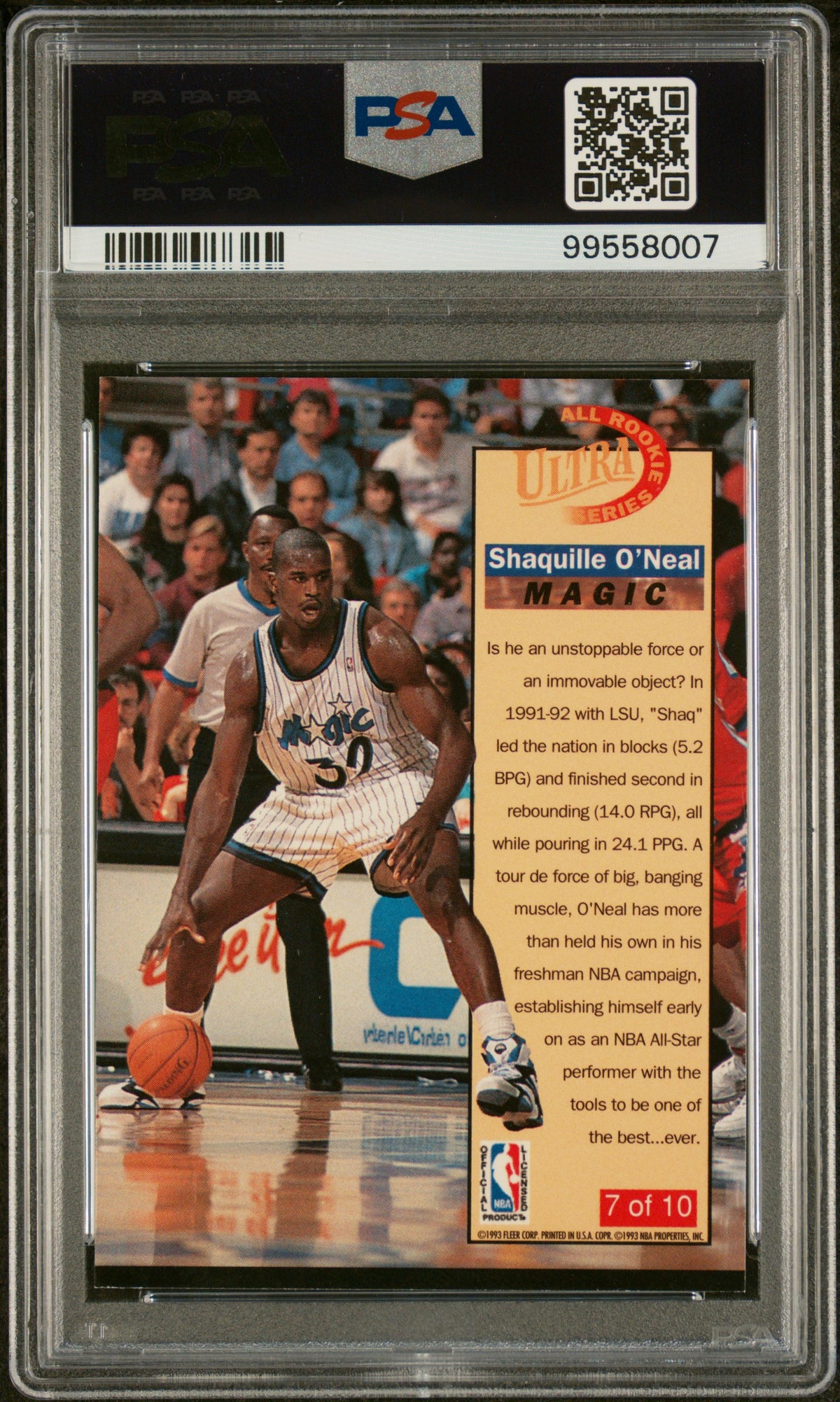 1992 Ultra All-Rookies #7 Shaquille O'Neal PSA 9