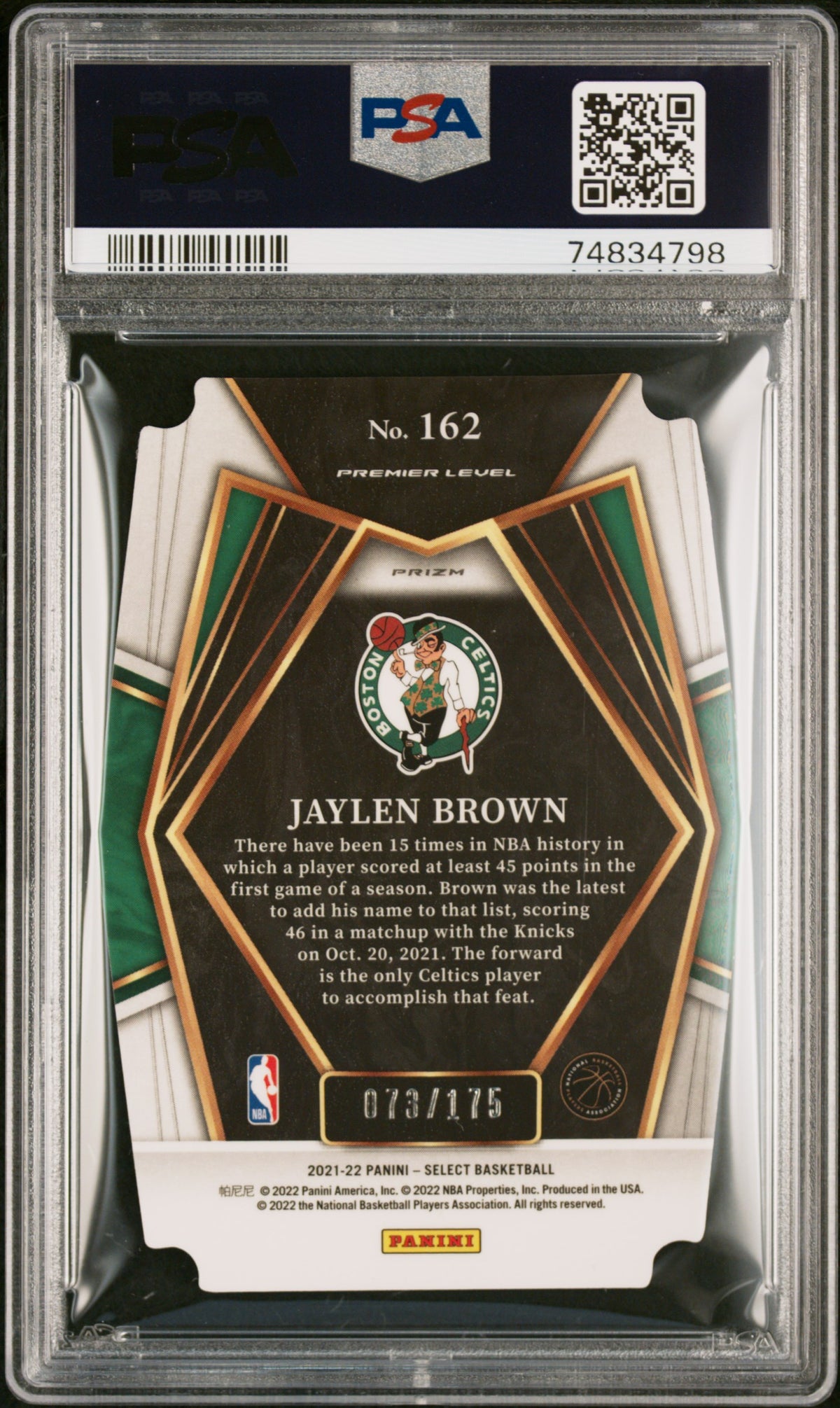 2021 Panini Select #162 Jaylen Brown PSA 10