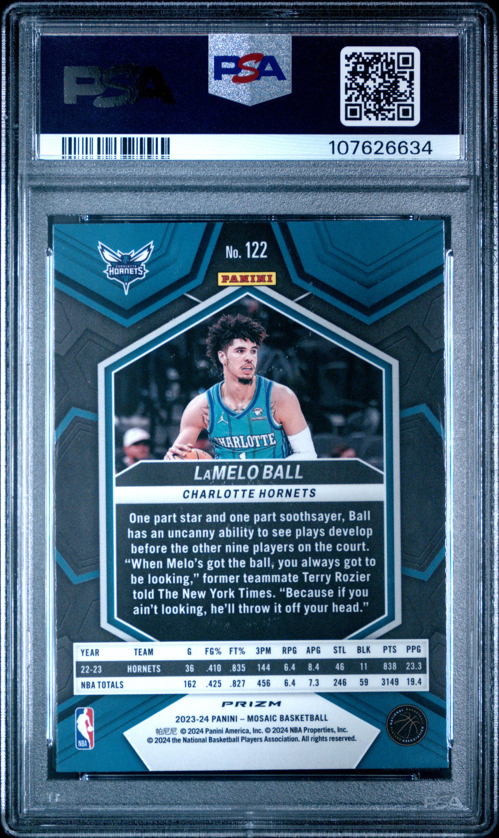 2023 Panini Mosaic Mosaic #122 Lamelo Ball PSA 10