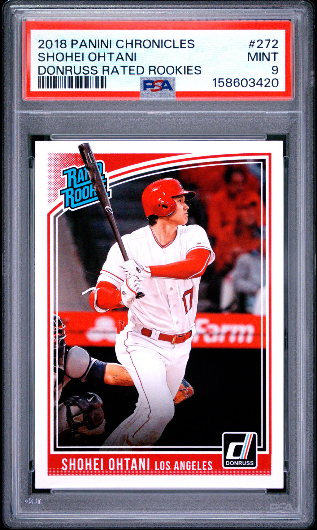 2018 Panini Chronicles Donruss Rated Rookies #272 Shohei Ohtani PSA 9