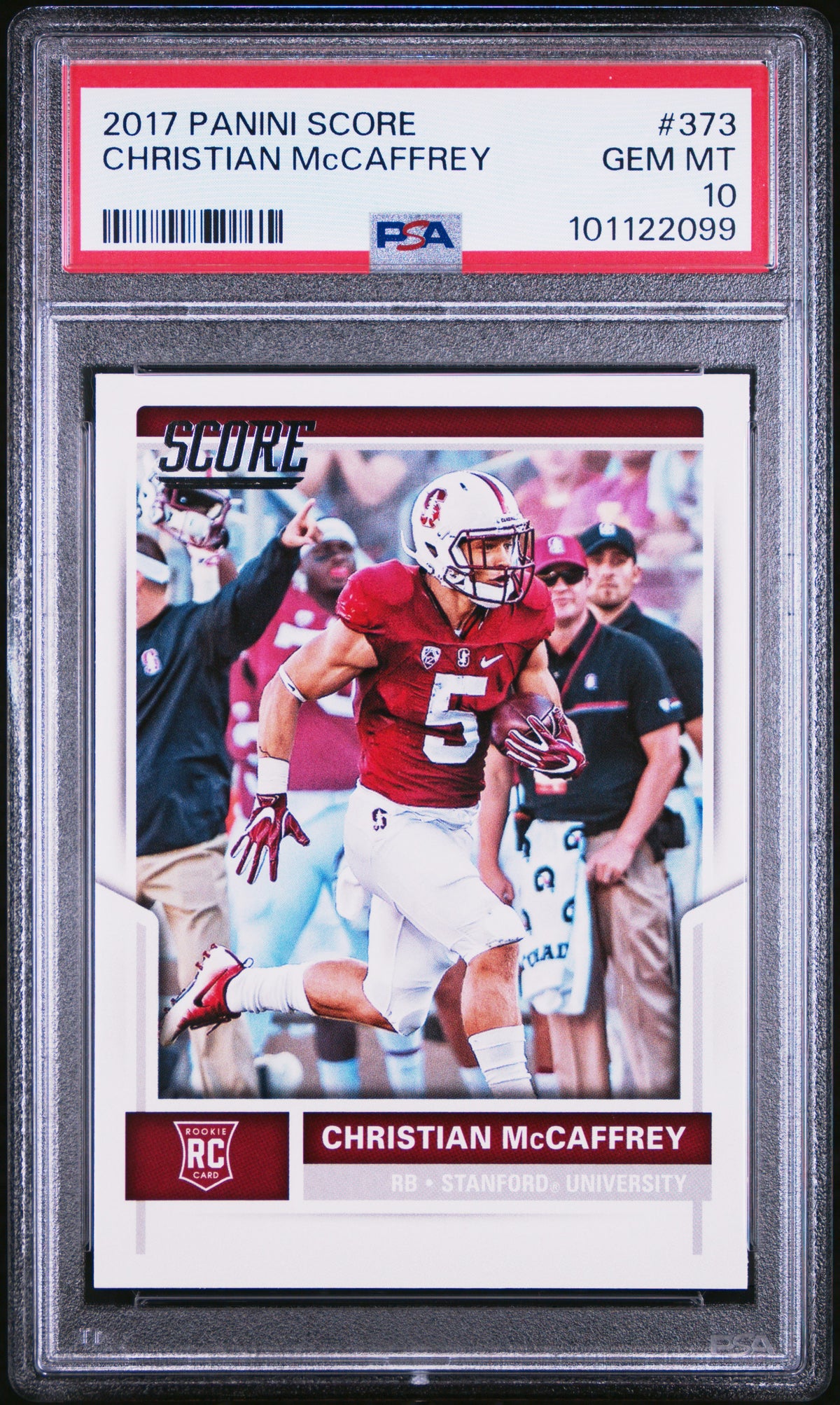 2017 Panini Score #373 Christian Mccaffrey PSA 10