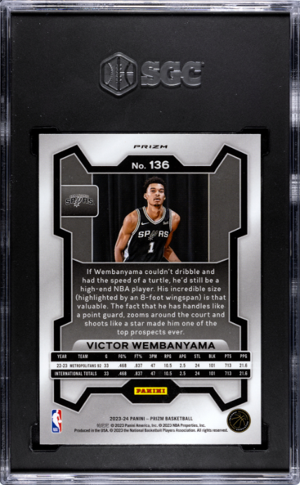 2023-24 Panini Prizm #136 Victor Wembanyama SGC 10