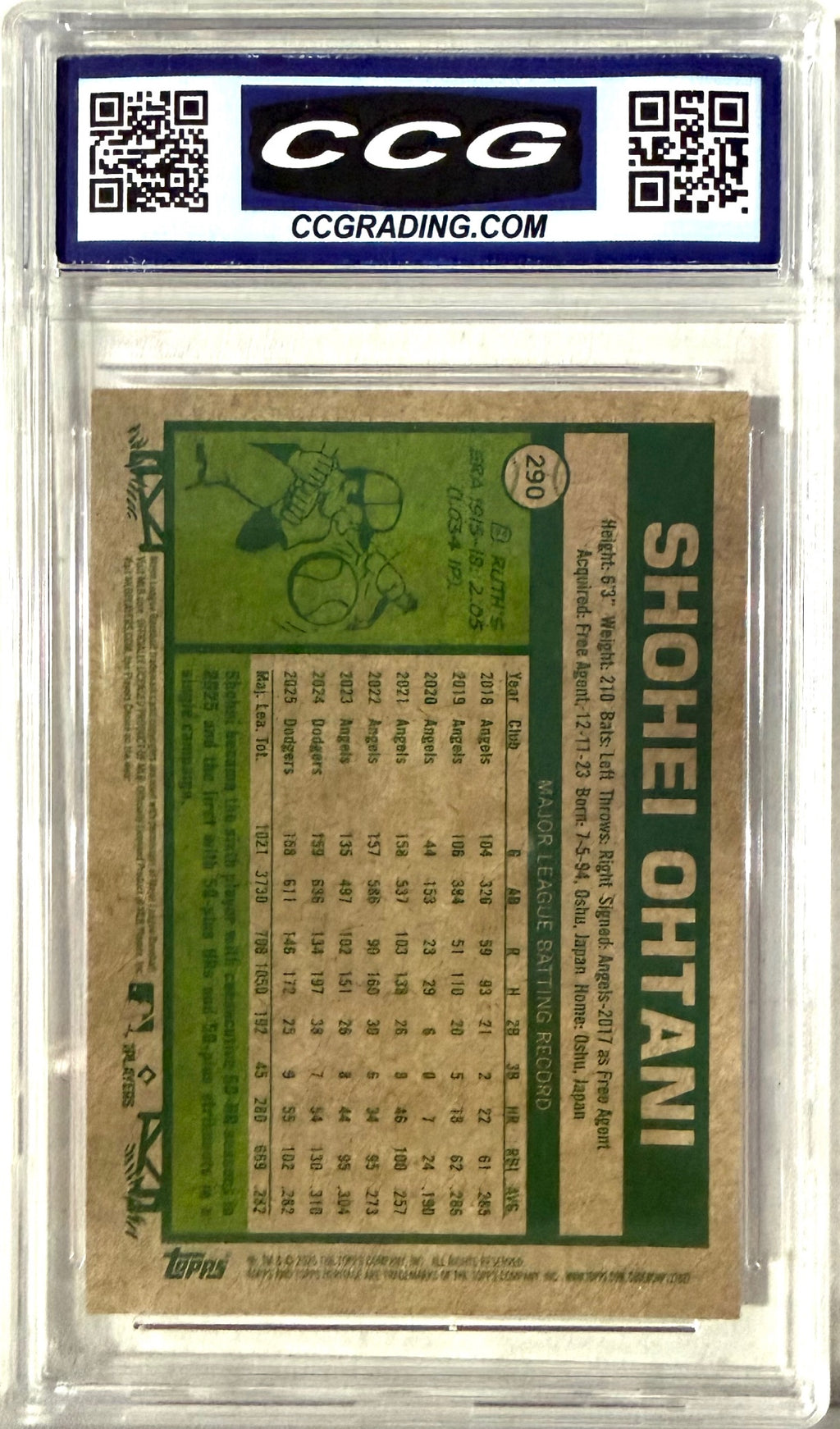 2026 Topps Heritage #290 Shohei Ohtani Chrome Pink Sparkle Refractors LOW POP