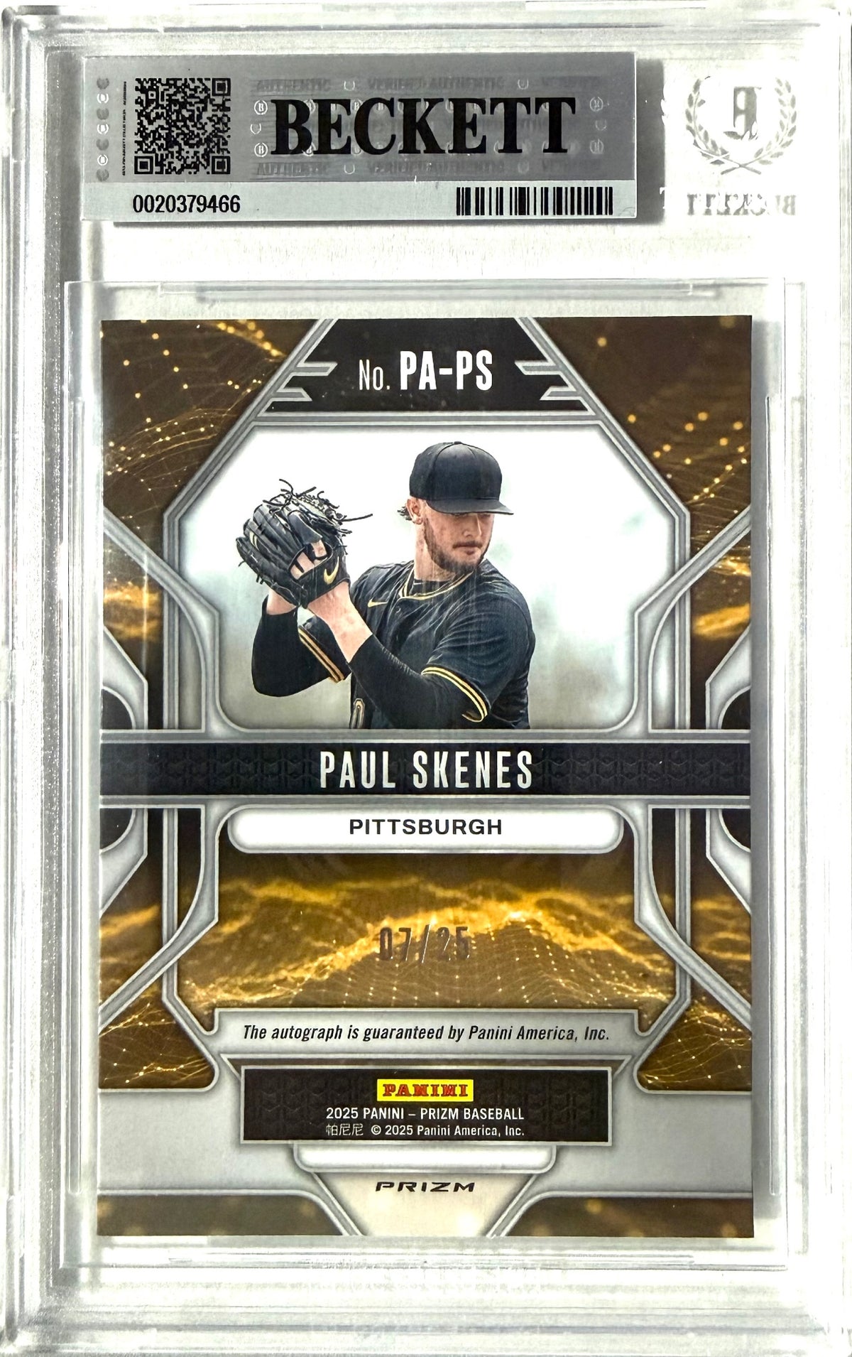 2025 Panini Prizm Prizmatic #PA-PS Paul Skeens BGS Auto 10 #25
