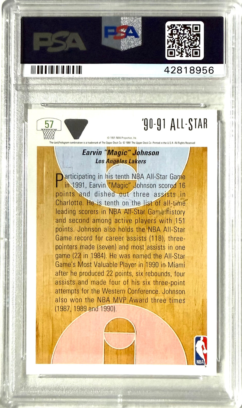 1991-92 Upper Deck #57b Magic Johnson PSA 10