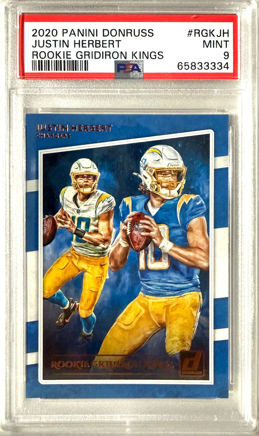 2020 Donruss #RGK-JH Justin Herbert Rookie Gridiron Kings PSA 9