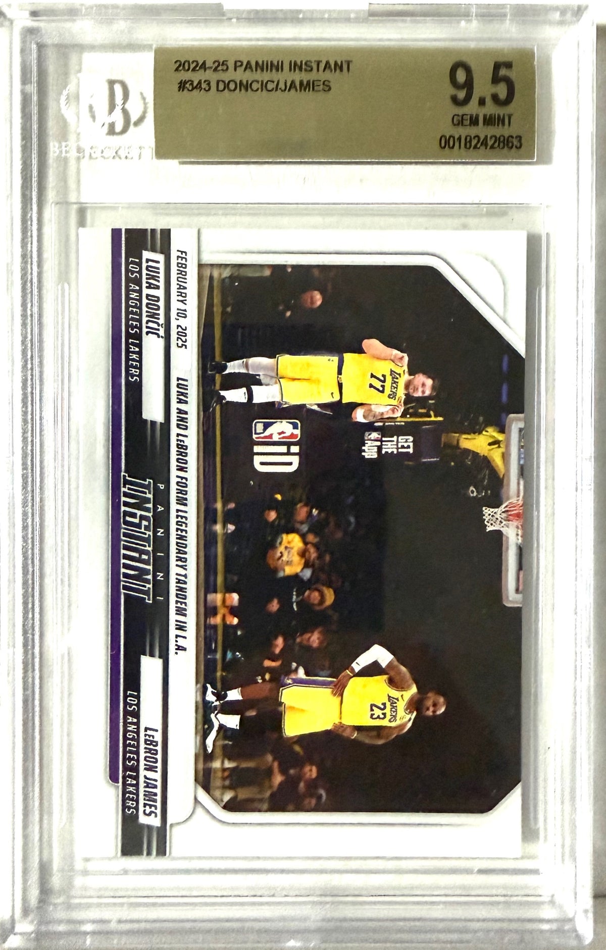 #2024-25 Panini Instant NBA Panini #343 Luka Doncic / LeBron James BGS 9.5