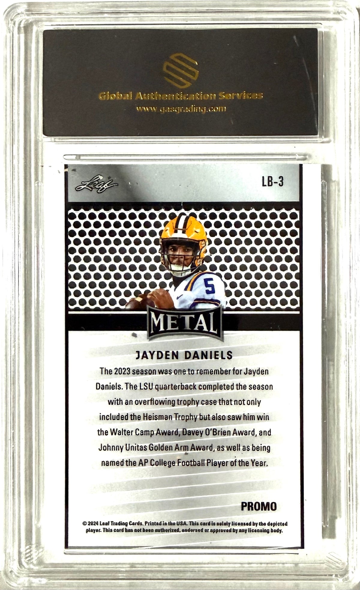 #2024 Leaf Collective Promo #LB-3 Jayden Daniels GAS 10