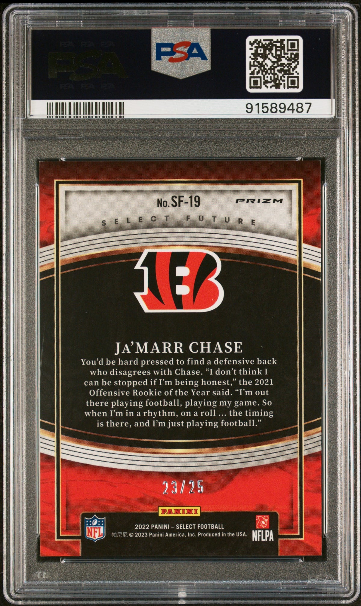 2022 Panini Select Select Future Select #SF19 Ja'Marr Chase PSA 9