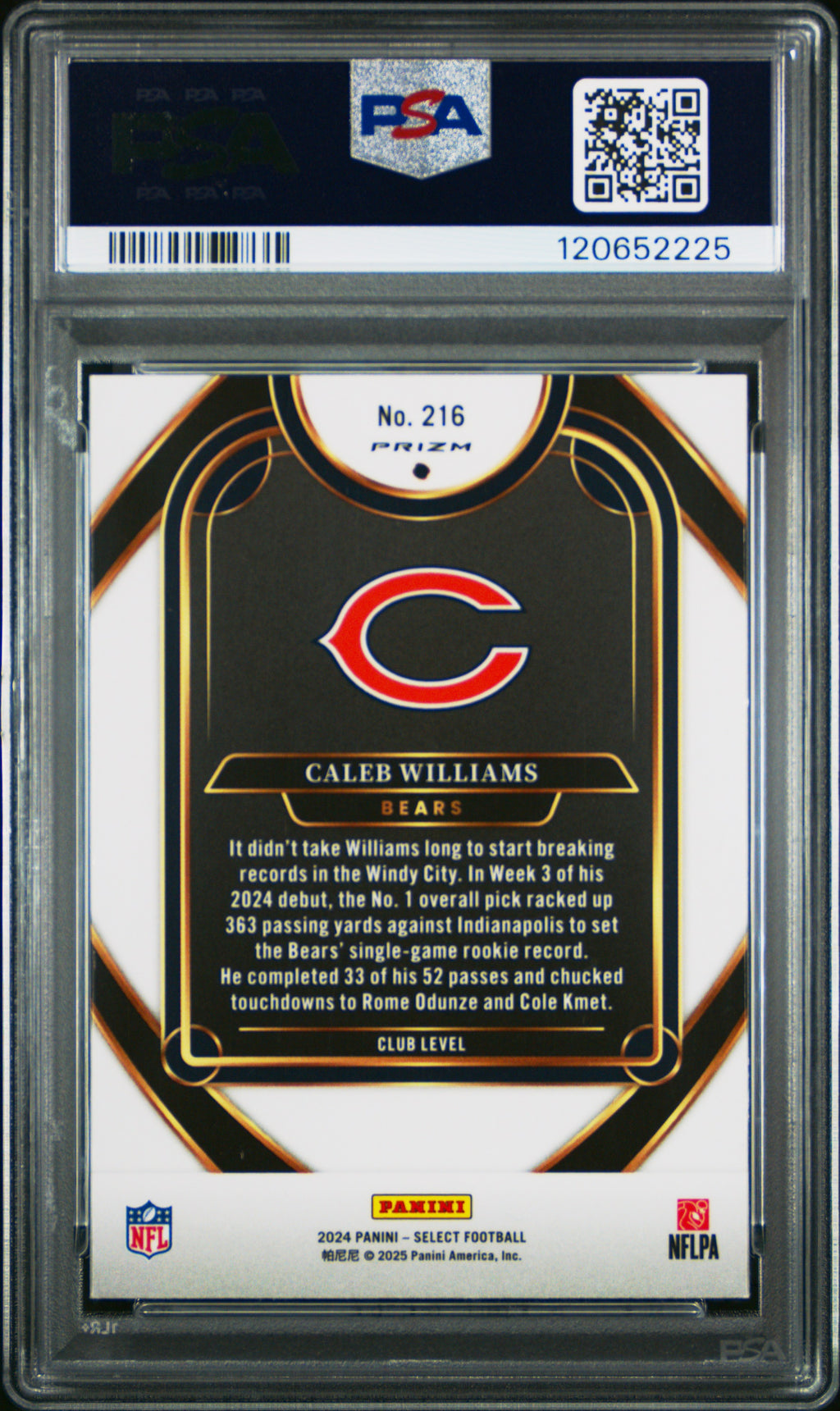 2024 Panini Select #216 Caleb Williams PSA 10