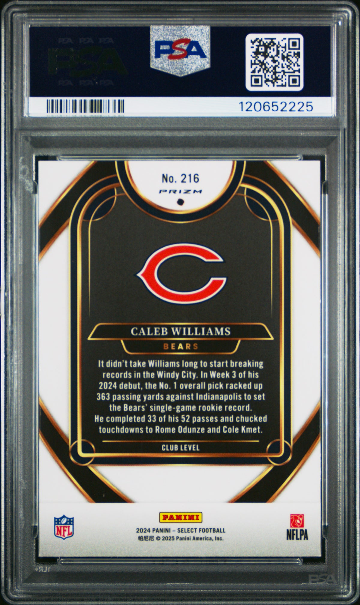 2024 Panini Select #216 Caleb Williams PSA 10