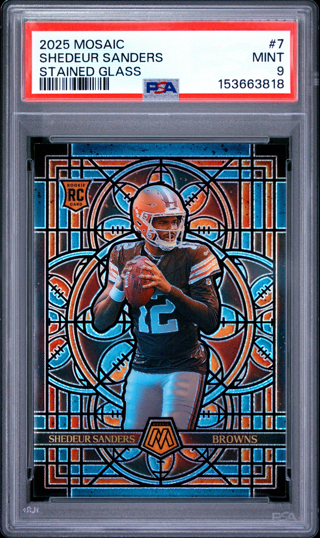 2025 Panini Mosaic Stained Glass #7 Shedeur Sanders PSA 9