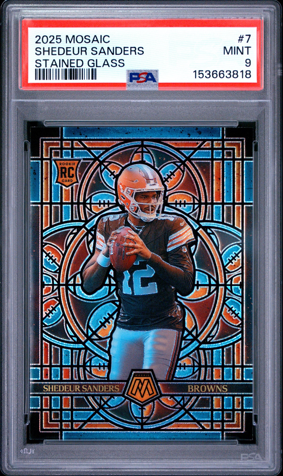 2025 Panini Mosaic Stained Glass #7 Shedeur Sanders PSA 9