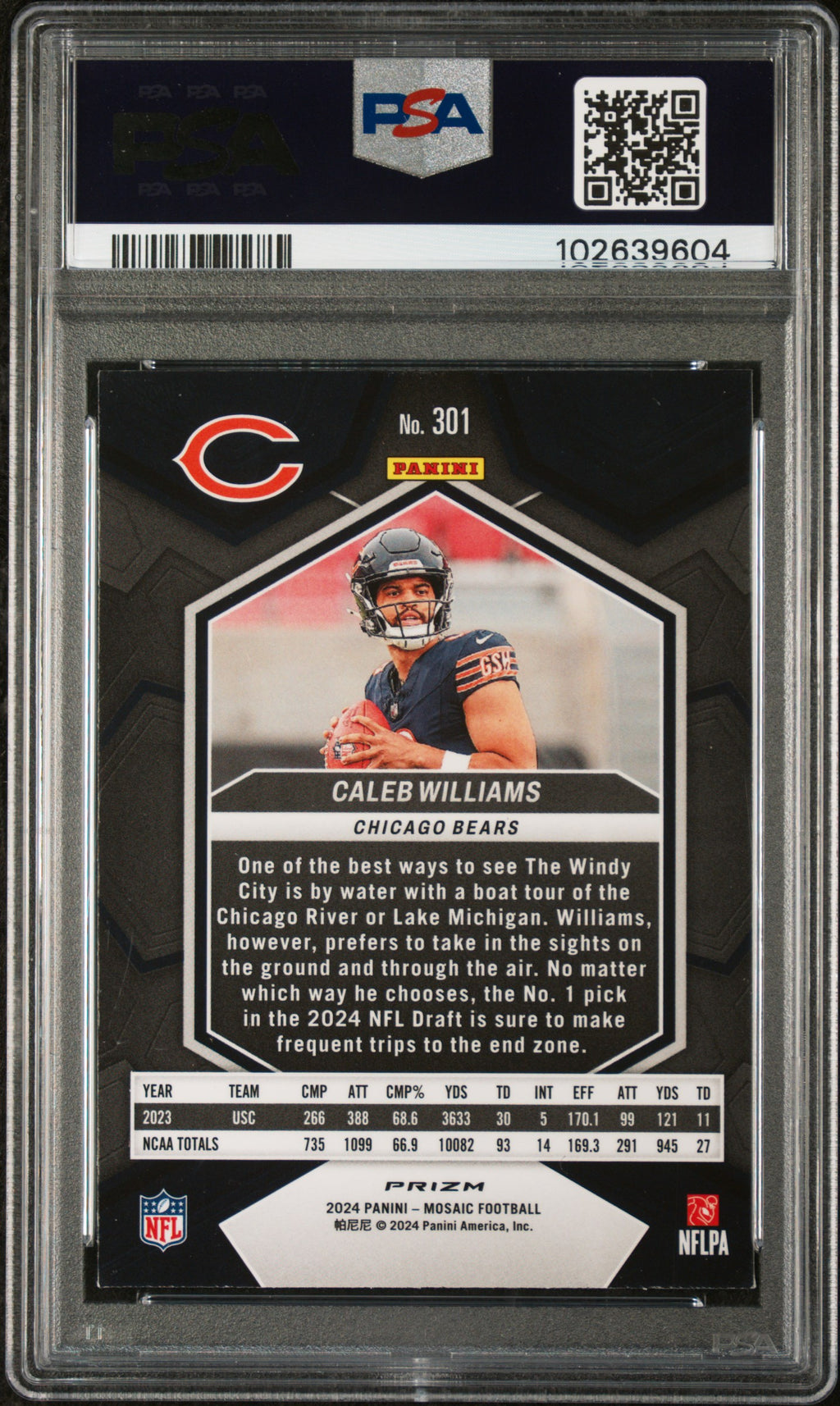 2024 Panini Mosaic #301 Caleb Williams PSA 9