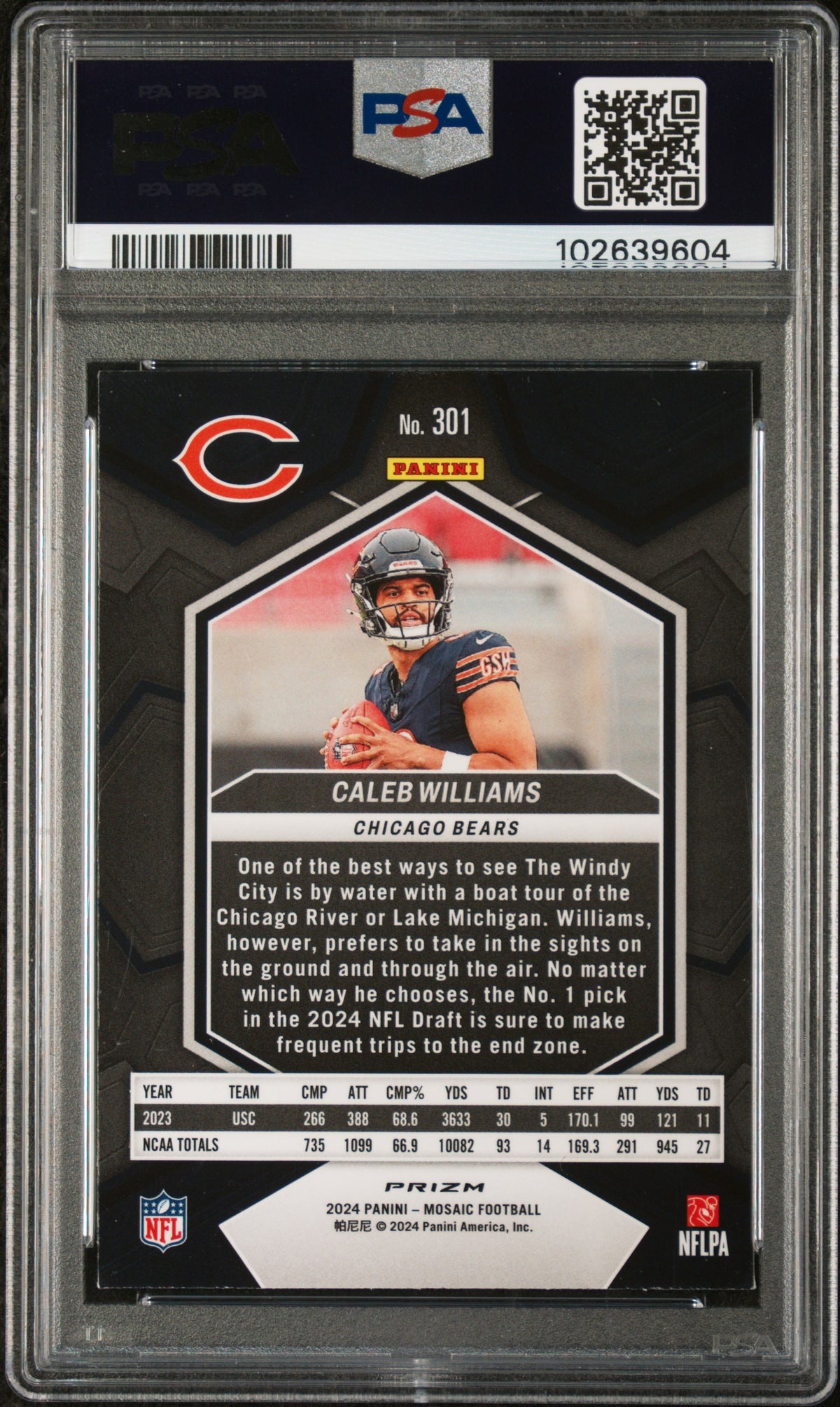2024 Panini Mosaic #301 Caleb Williams PSA 9