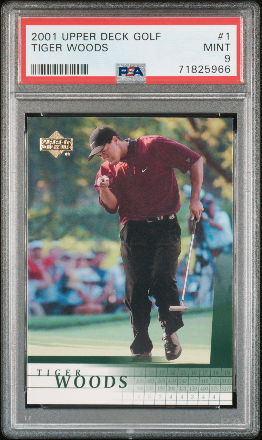 2001 Upper Deck Golf #1 Tiger Woods PSA 9