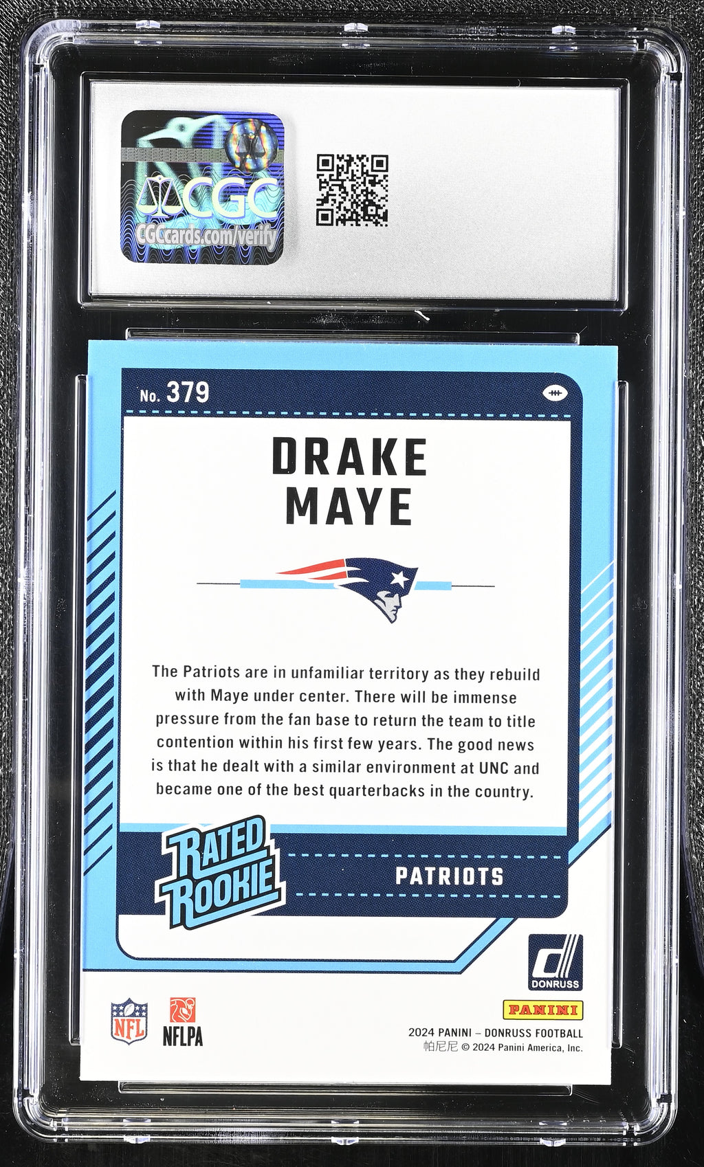 Donruss #379 Drake Maye CGC 9