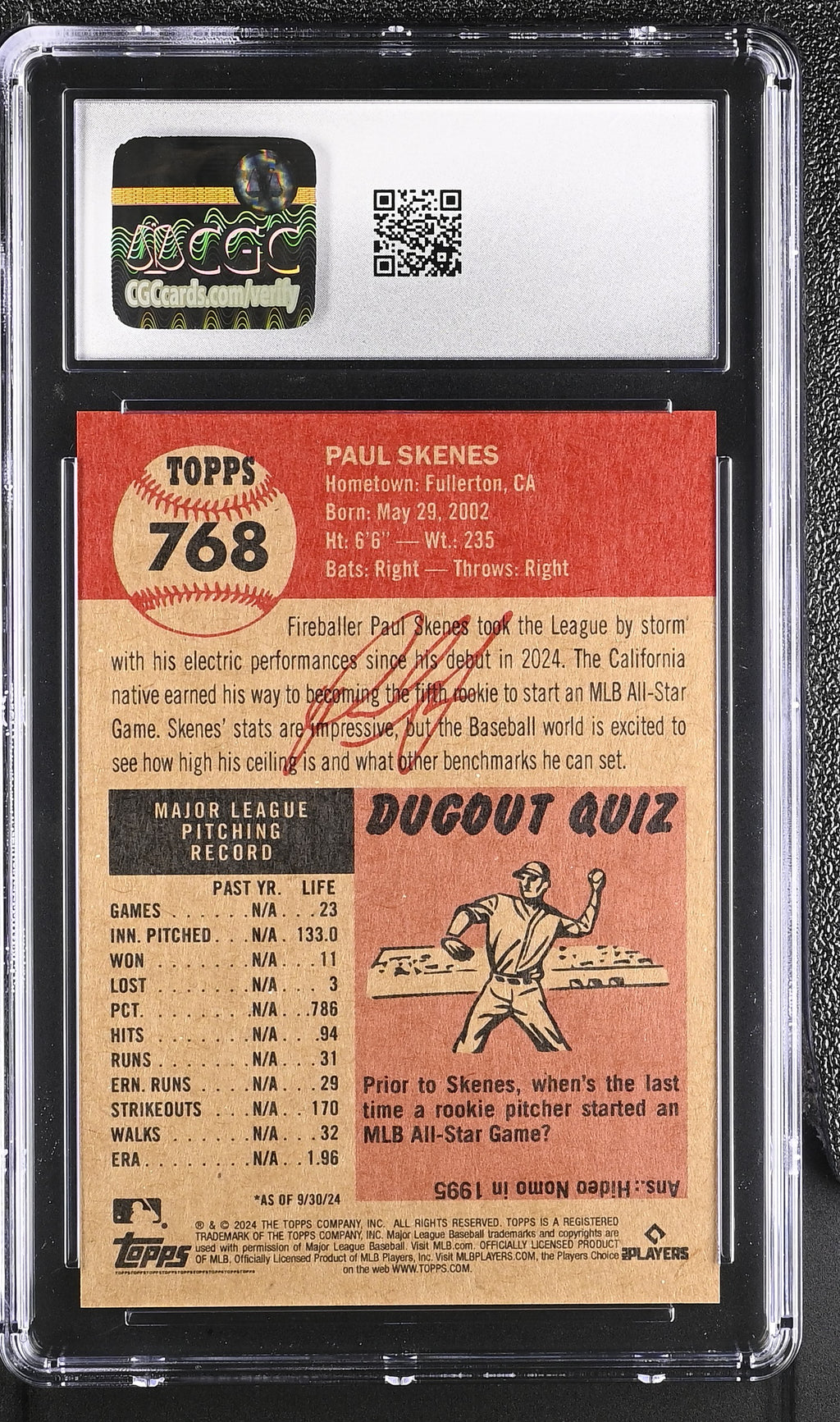 2024 Living Set #768 Paul Skenes CGC 9.5