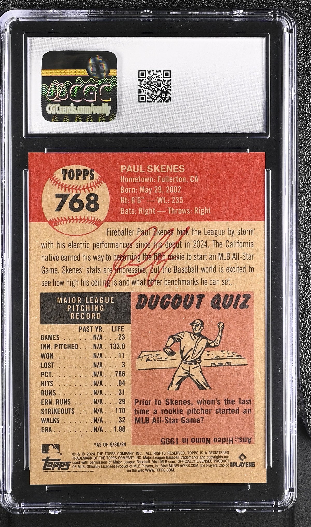 2024 Living Set #768 Paul Skenes CGC 9.5