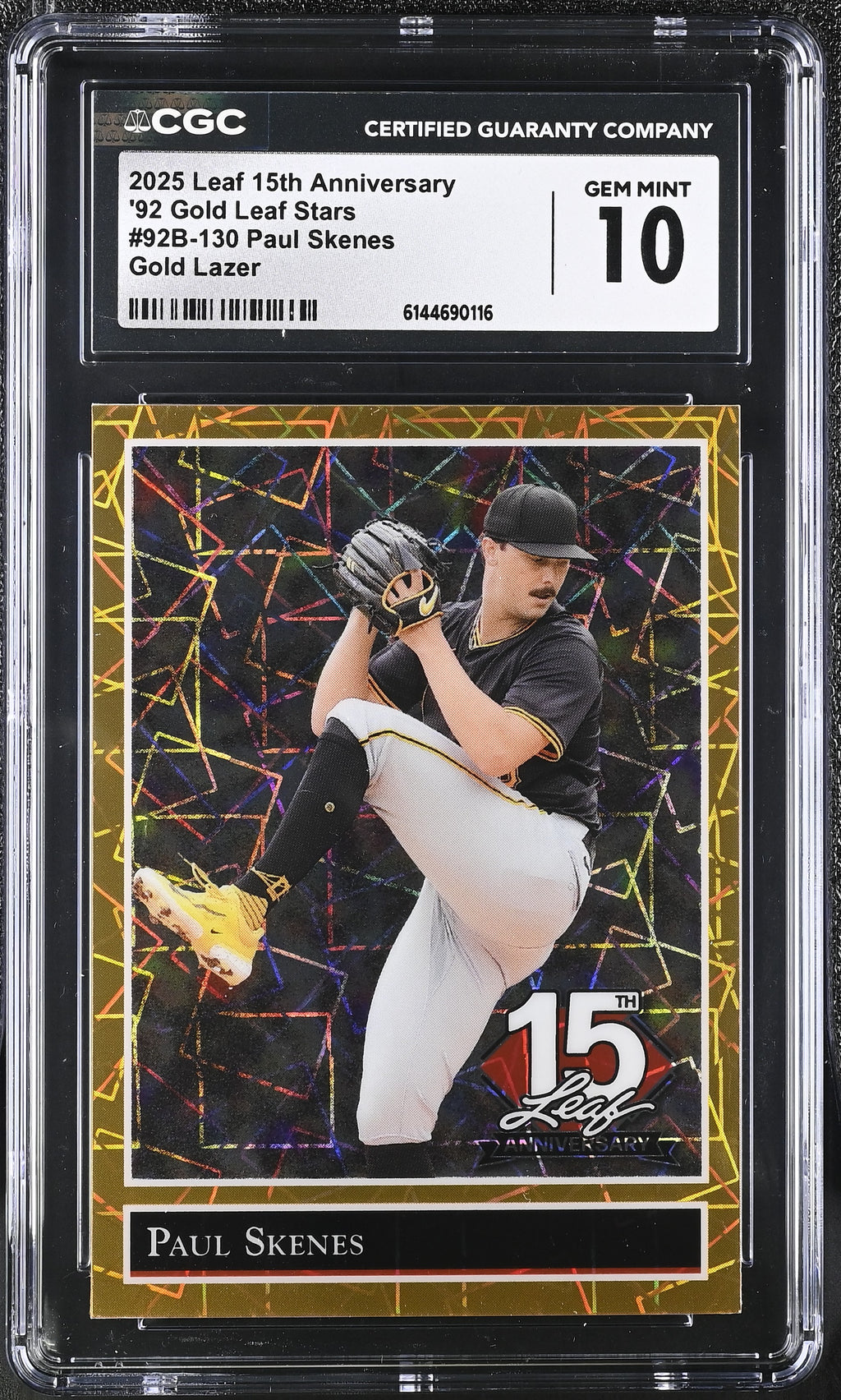 2025 15th Anniv #92B-130 Paul Skenes '92 Gold Leaf Stars CGC 10 1/1 (One of One)