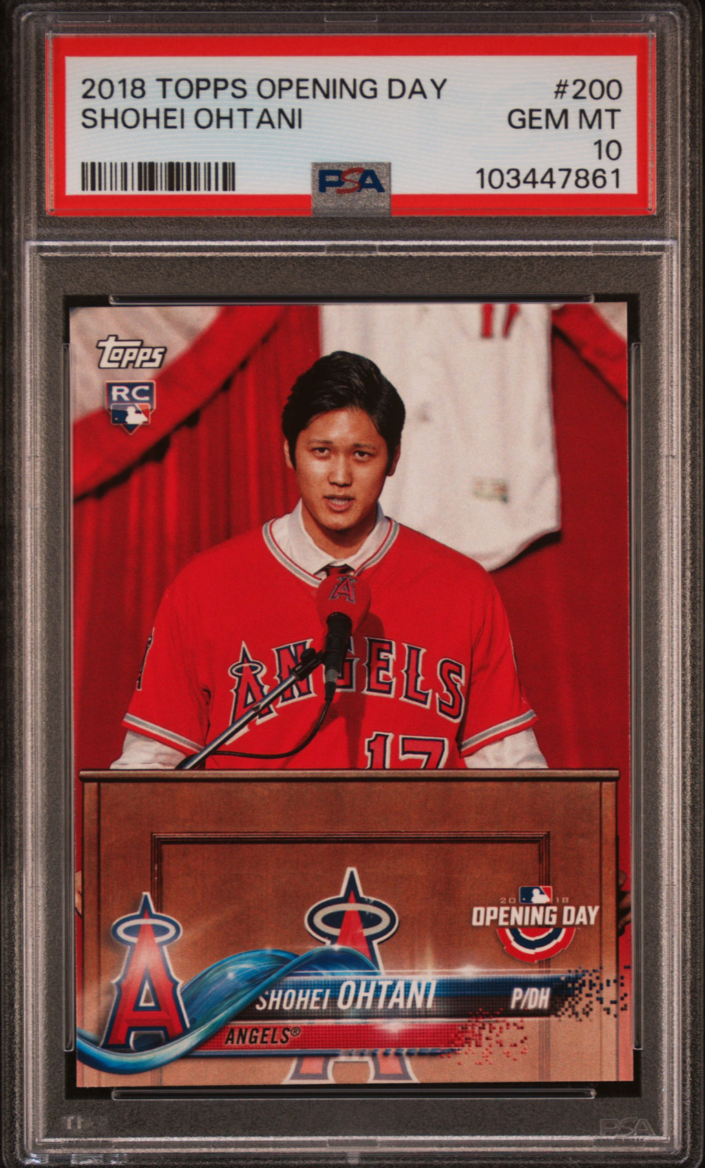 2018 Topps Opening Day #200 Shohei Ohtani PSA 10