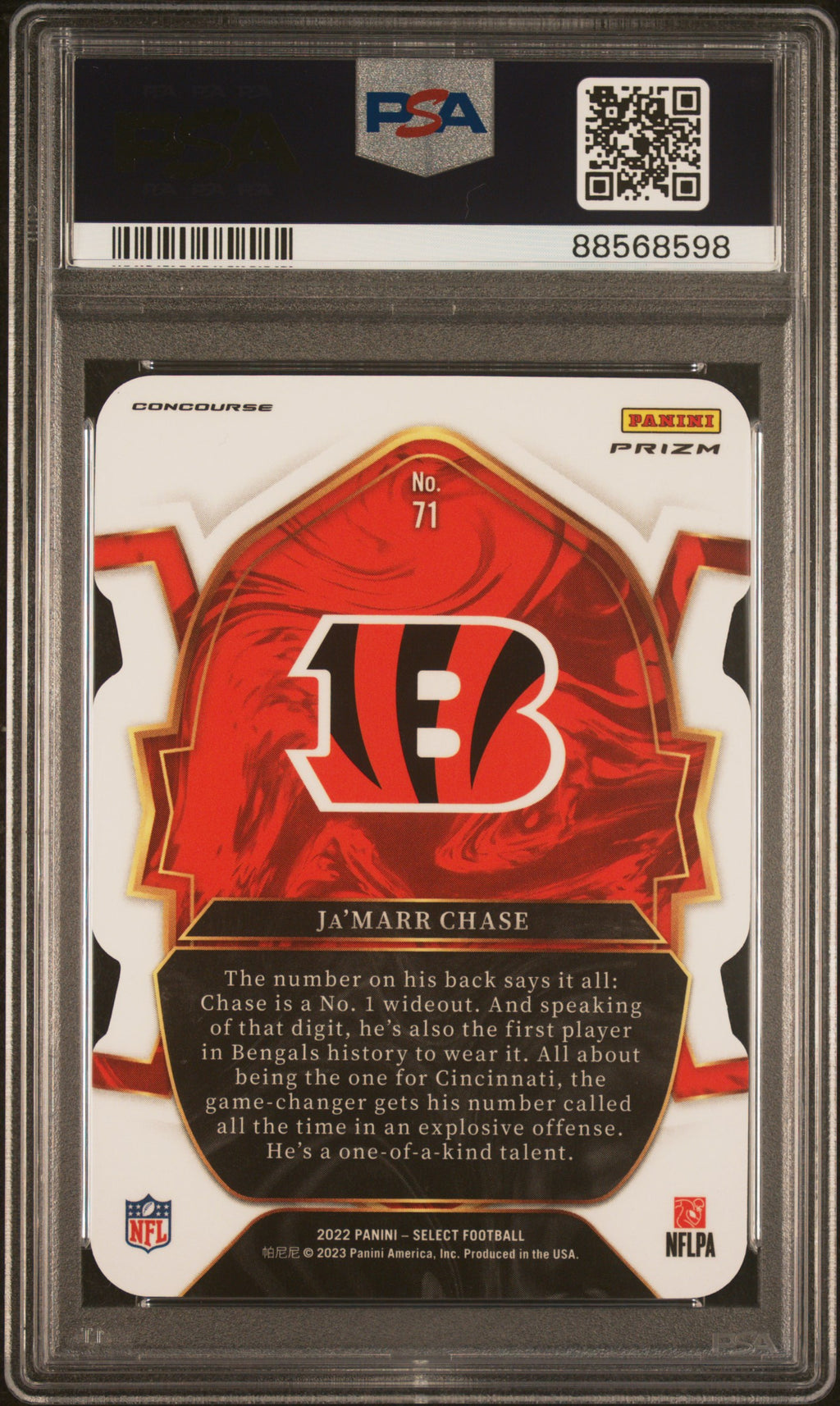 2022 Panini Select Selecr #71 Ja'Marr Chase PSA 10
