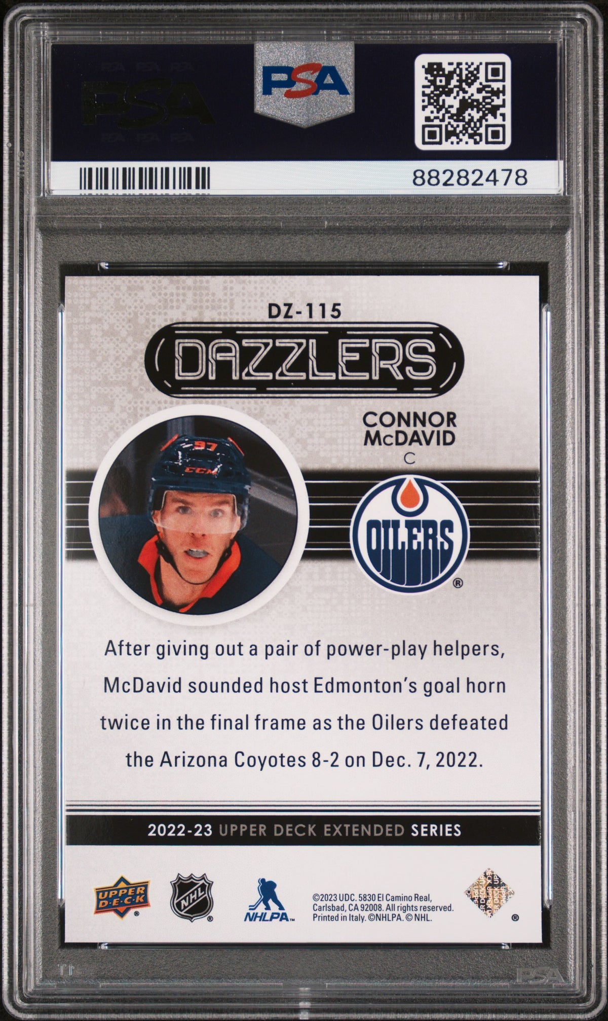 2022 Upper Deck Dazzlers #DZ115 Connor Mcdavid PSA 10 READ DESCRIPTION