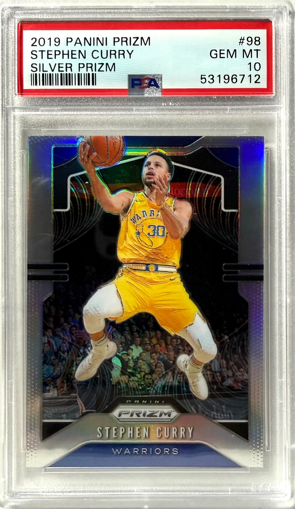 2019-20 Panini Prizm #98 Stephen Curry Prizms Hyper PSA 10