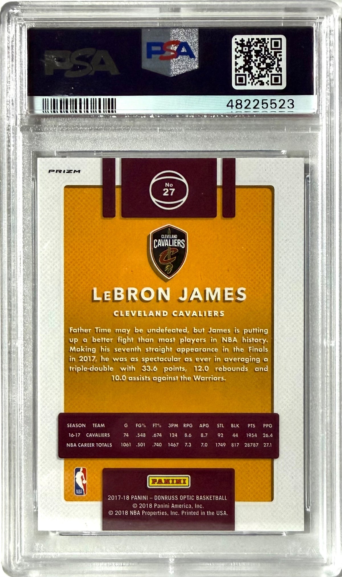 2017-18 Donruss Optic Donruss #27 LeBron James PSA 10