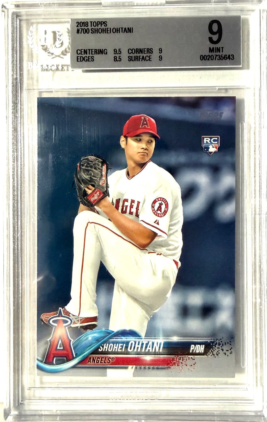 2018 Topps RC #700 Shohei Ohtani BGS 9