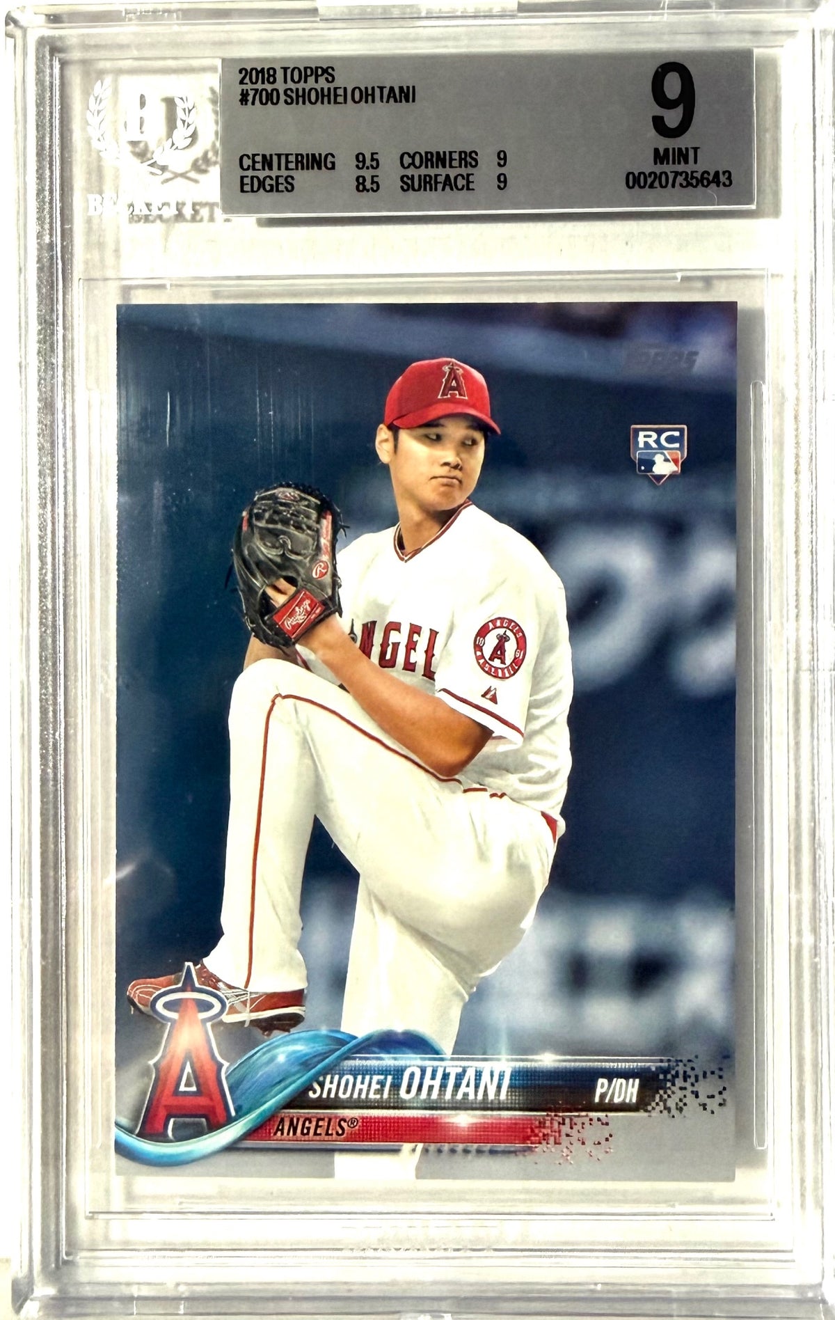 2018 Topps RC #700 Shohei Ohtani BGS 9