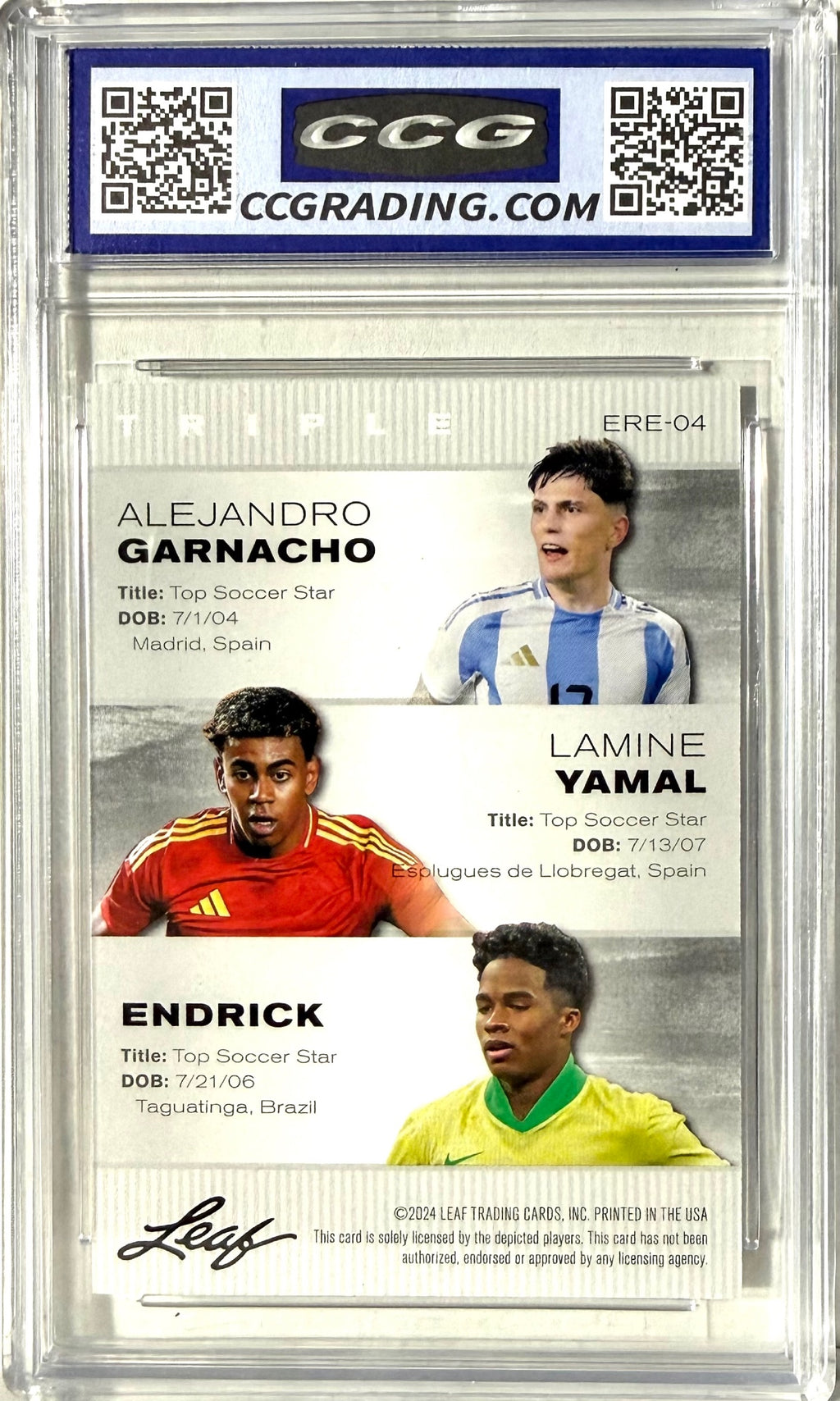 2024 Leaf Special Release Rookie Achievement #ERE-04 Garnacho / Yamal / Endrick