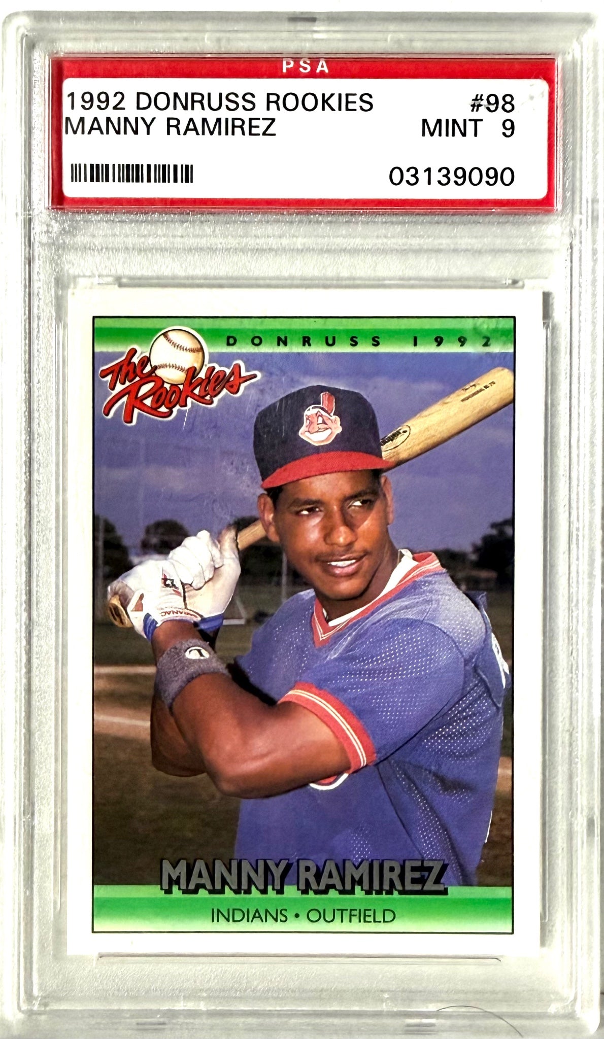 1992 Donruss The Rookies Donruss RC #98 Manny Ramirez PSA 9
